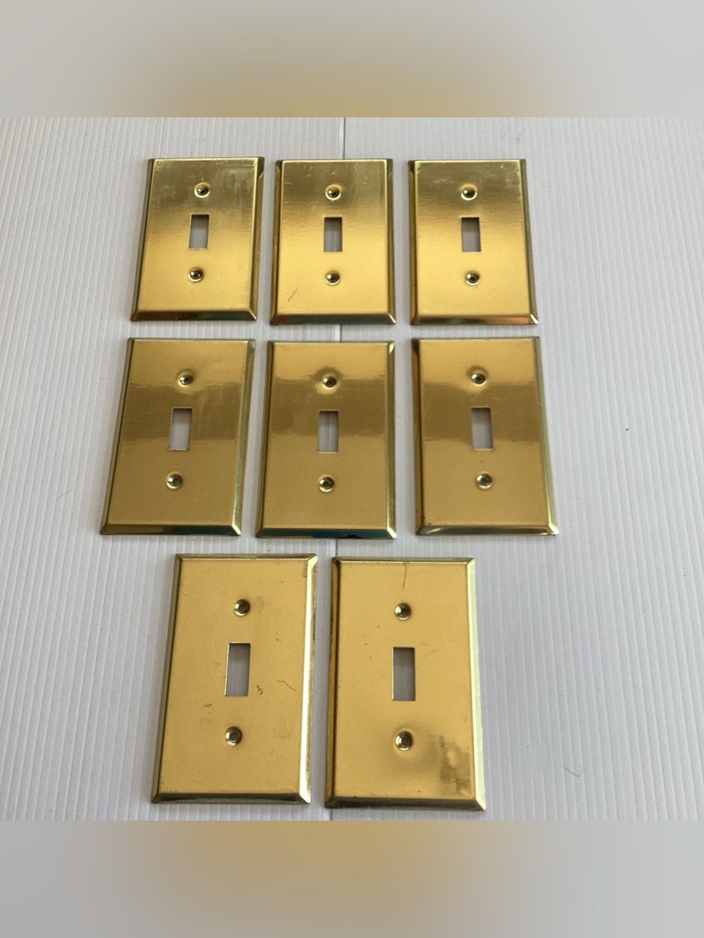 Brass Vintage Metal Electrical Single Switch Plate Covers 80s Lot Of 8 *read